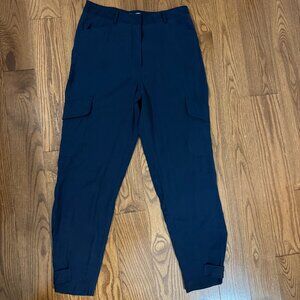 Max Studio Pants 8 Women’s Cargo Pocket Button Barrel Pantleg
